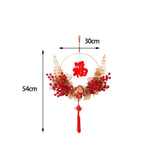 Maxbell Chinese Wreath Hanging Garland Adornment New Year Decoration for Decor Style C