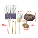 Maxbell 9x Incense Tools Set Incense Shovel Incense Spoon Incense Brush Incense Road Brown