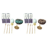 Maxbell 9x Incense Tools Set Incense Shovel Incense Spoon Incense Brush Incense Road Brown