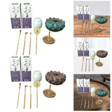 Maxbell 9x Incense Tools Set Incense Shovel Incense Spoon Incense Brush Incense Road Brown