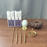 Maxbell 9x Incense Tools Set Incense Shovel Incense Spoon Incense Brush Incense Road Brown