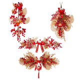 Maxbell Handcraft Chinese New Year Wreath Hanging Garland for Bedroom Home Decor Style A