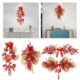 Maxbell Handcraft Chinese New Year Wreath Hanging Garland for Bedroom Home Decor Style A
