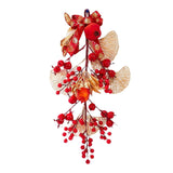 Maxbell Handcraft Chinese New Year Wreath Hanging Garland for Bedroom Home Decor Style A