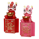 Maxbell Piggy Bank Sculpture Animal Statue Saving Box for Office Decoration Ornament Red