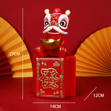 Maxbell Piggy Bank Sculpture Animal Statue Saving Box for Office Decoration Ornament Red