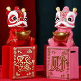 Maxbell Piggy Bank Sculpture Animal Statue Saving Box for Office Decoration Ornament Red