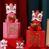 Maxbell Piggy Bank Sculpture Animal Statue Saving Box for Office Decoration Ornament Red