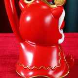 Maxbell Piggy Bank Sculpture Animal Statue Saving Box for Office Decoration Ornament Red