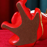 Maxbell Piggy Bank Sculpture Animal Statue Saving Box for Office Decoration Ornament Red