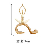 Maxbell Resin Yoga Girls Statue Table Decoration Elegant for Bedroom Office Creative Style A