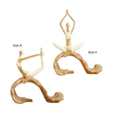 Maxbell Resin Yoga Girls Statue Table Decoration Elegant for Bedroom Office Creative Style A