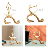 Maxbell Resin Yoga Girls Statue Table Decoration Elegant for Bedroom Office Creative Style A