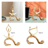 Maxbell Resin Yoga Girls Statue Table Decoration Elegant for Bedroom Office Creative Style A