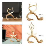 Maxbell Resin Yoga Girls Statue Table Decoration Elegant for Bedroom Office Creative Style A