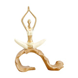 Maxbell Resin Yoga Girls Statue Table Decoration Elegant for Bedroom Office Creative Style A