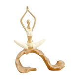 Maxbell Resin Yoga Girls Statue Table Decoration Elegant for Bedroom Office Creative Style A