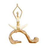 Maxbell Resin Yoga Girls Statue Table Decoration Elegant for Bedroom Office Creative Style A