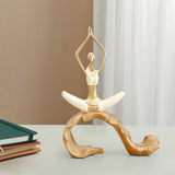 Maxbell Resin Yoga Girls Statue Table Decoration Elegant for Bedroom Office Creative Style A