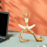 Maxbell Resin Yoga Girls Statue Table Decoration Elegant for Bedroom Office Creative Style A