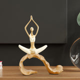 Maxbell Resin Yoga Girls Statue Table Decoration Elegant for Bedroom Office Creative Style A