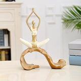 Maxbell Resin Yoga Girls Statue Table Decoration Elegant for Bedroom Office Creative Style A