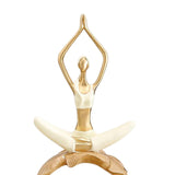 Maxbell Resin Yoga Girls Statue Table Decoration Elegant for Bedroom Office Creative Style A