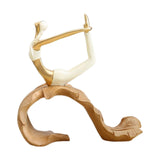 Maxbell Resin Yoga Girls Statue Table Decoration Elegant for Bedroom Office Creative Style B