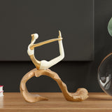 Maxbell Resin Yoga Girls Statue Table Decoration Elegant for Bedroom Office Creative Style B