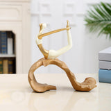 Maxbell Resin Yoga Girls Statue Table Decoration Elegant for Bedroom Office Creative Style B