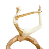 Maxbell Resin Yoga Girls Statue Table Decoration Elegant for Bedroom Office Creative Style B