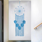 Maxbell Boho Macrame Wall Hanging Pendant Braided Tassel for Home Bedroom Party Blue