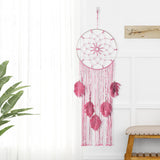 Maxbell Boho Macrame Wall Hanging Pendant Braided Tassel for Home Bedroom Party Pink