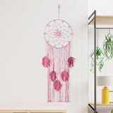 Maxbell Boho Macrame Wall Hanging Pendant Braided Tassel for Home Bedroom Party Pink