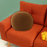 Maxbell Round Pillow Cushion Seating Cushion Plush Toy for Valentines Decoration Brown