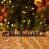 Maxbell Nativity Scene Wall Decor Nativity Wall Art Wall Sculptures for Church 35cmx8.4cm