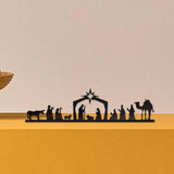 Maxbell Nativity Scene Wall Decor Nativity Wall Art Wall Sculptures for Church 35cmx8.4cm
