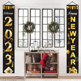 Maxbell 1 Pair New Year Porch Sign Banners Couplet Decor for Festival Doorway Garden Style A