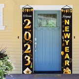 Maxbell 1 Pair New Year Porch Sign Banners Couplet Decor for Festival Doorway Garden Style A