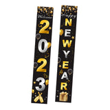 Maxbell 1 Pair New Year Porch Sign Banners Couplet Decor for Festival Doorway Garden Style C