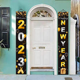 Maxbell 1 Pair New Year Porch Sign Banners Couplet Decor for Festival Doorway Garden Style C