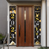 Maxbell 1 Pair New Year Porch Sign Banners Couplet Decor for Festival Doorway Garden Style D