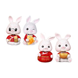 Maxbell Mini Rabbit Statues Car Dashboard Ornaments Shaking Head Rabbit Animal Toys Lucky