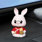 Maxbell Mini Rabbit Statues Car Dashboard Ornaments Shaking Head Rabbit Animal Toys Sign