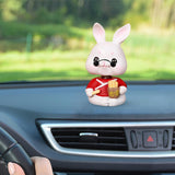 Maxbell Mini Rabbit Statues Car Dashboard Ornaments Shaking Head Rabbit Animal Toys Sign