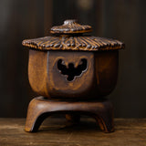 Maxbell Antique Incense Burner Centerpiece Gift Censer for Patio Desktop Garden Brown