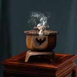 Maxbell Antique Incense Burner Centerpiece Gift Censer for Patio Desktop Garden Brown