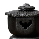 Maxbell Antique Incense Burner Centerpiece Gift Censer for Patio Desktop Garden Black