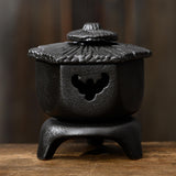 Maxbell Antique Incense Burner Centerpiece Gift Censer for Patio Desktop Garden Black
