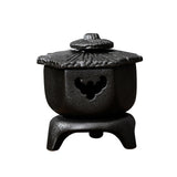 Maxbell Antique Incense Burner Centerpiece Gift Censer for Patio Desktop Garden Black